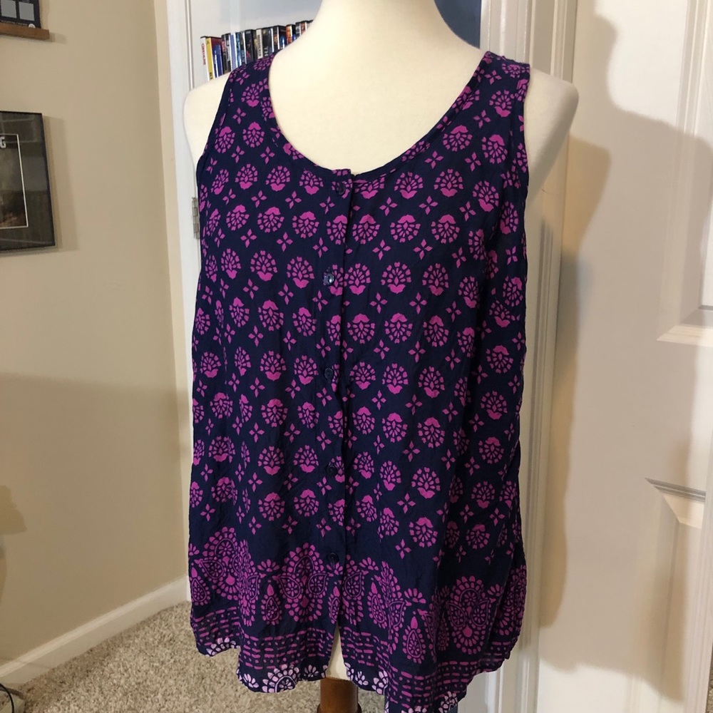 LIKE NEW! Blue/Purple Button Down Tank